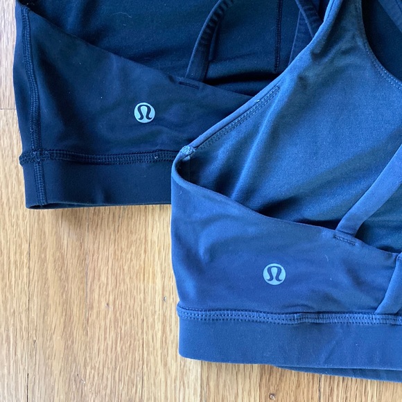 Lululemon Energy Bra Sports Lot Black Gunmetal Gray - Set of 2 - Size 10 - Picture 2 of 7